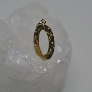 10k Gold Etched Oval Pendant Art Deco